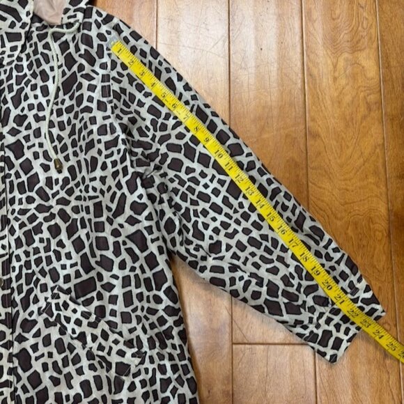 VTG‎ Dennis Basso Womens Silk Jacket Animal Print Size XL Removable Hood Classic - Picture 12 of 14